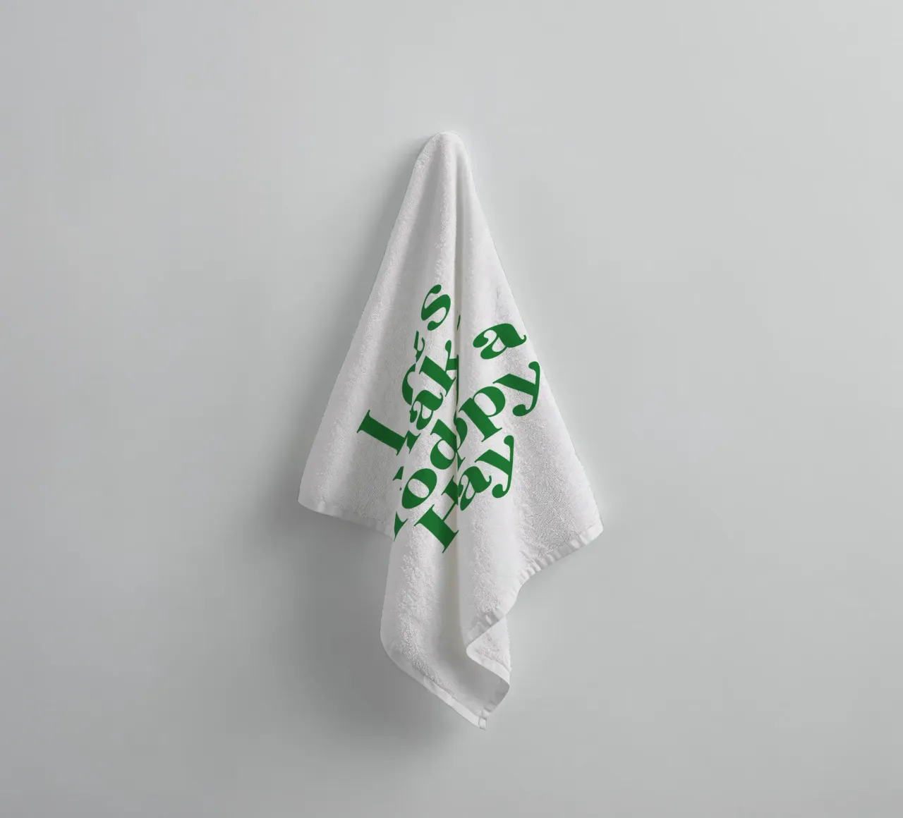 Let's Make Today a Happy Day Optimistic Typography Print towel by THE MOTIVATED TYPE