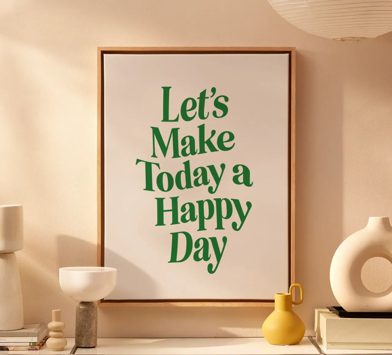 Let's Make Today a Happy Day Optimistic Typography Print canvas by THE MOTIVATED TYPE