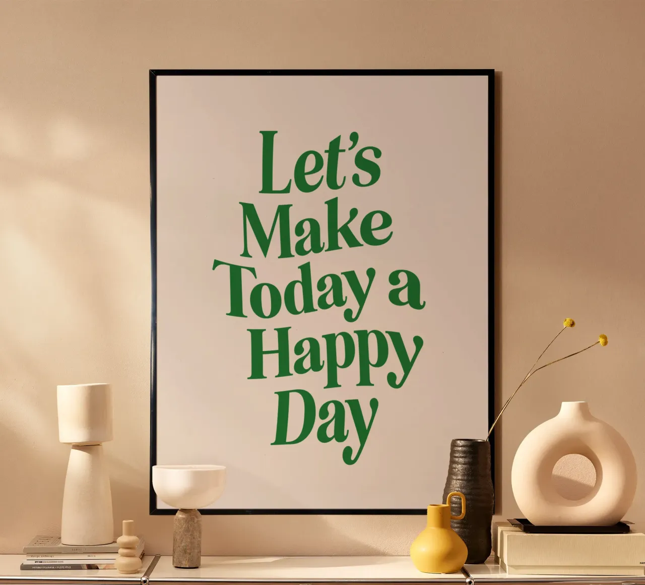Let's Make Today a Happy Day Optimistic Typography Print hahnemühle by THE MOTIVATED TYPE