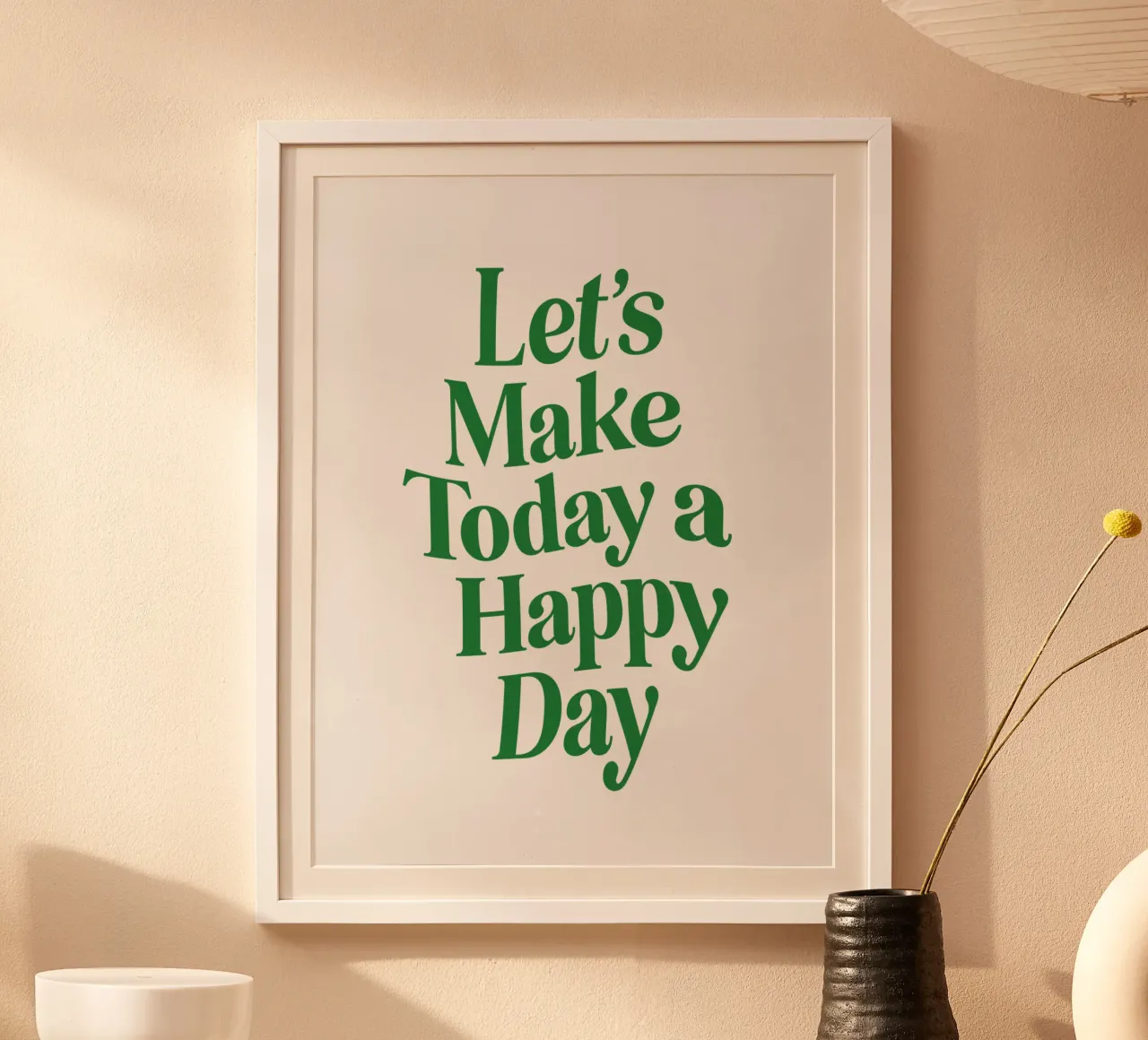 Let's Make Today a Happy Day Optimistic Typography Print hahnemühle by THE MOTIVATED TYPE