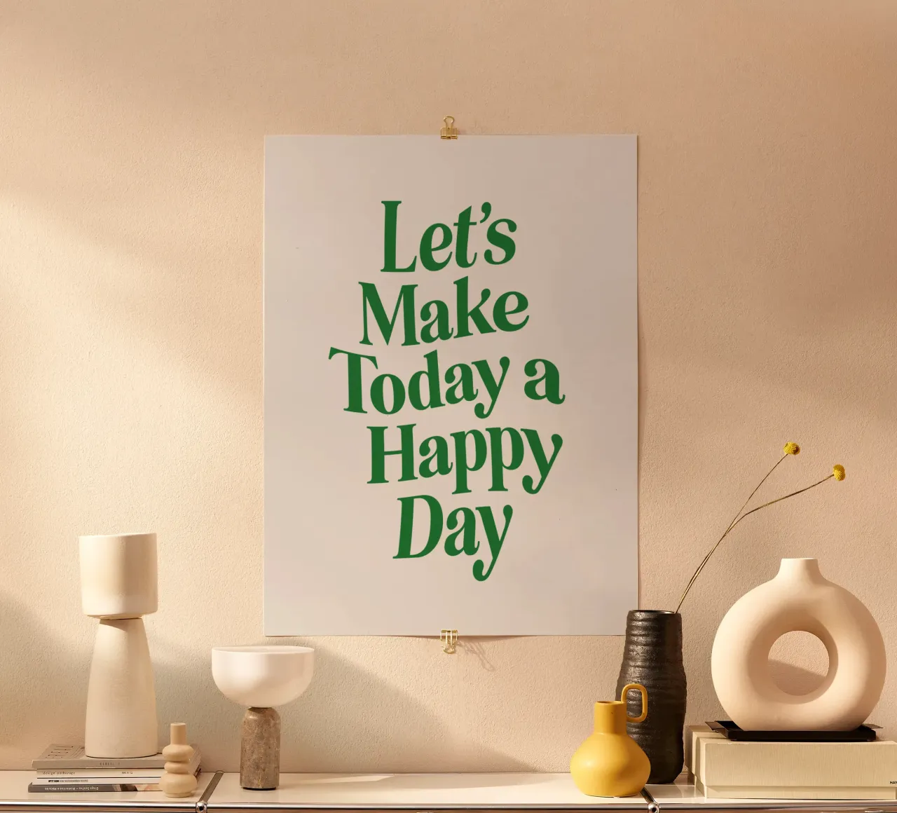 Let's Make Today a Happy Day Optimistic Typography Print hahnemühle by THE MOTIVATED TYPE
