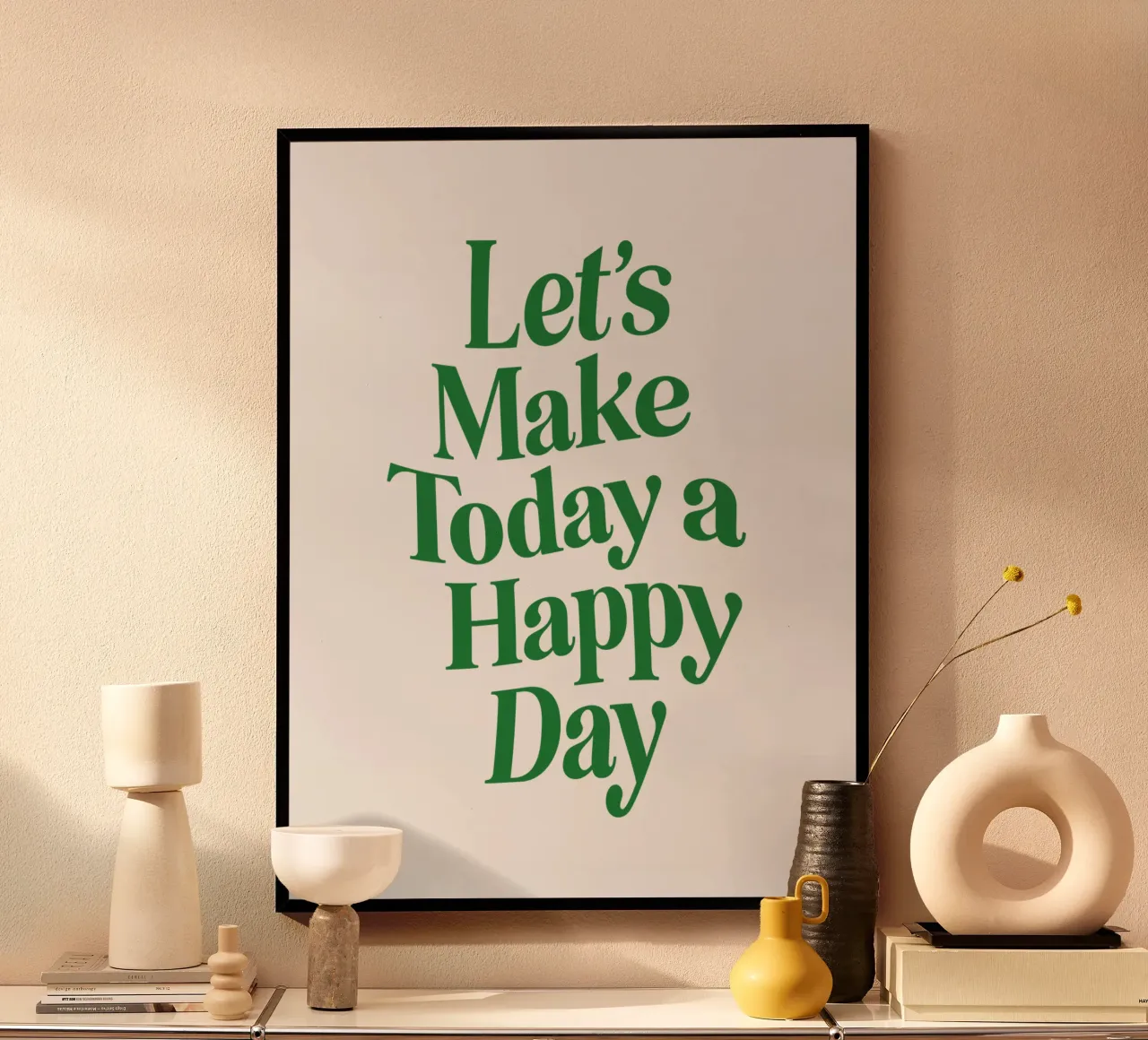 Let's Make Today a Happy Day Optimistic Typography Print hahnemühle by THE MOTIVATED TYPE
