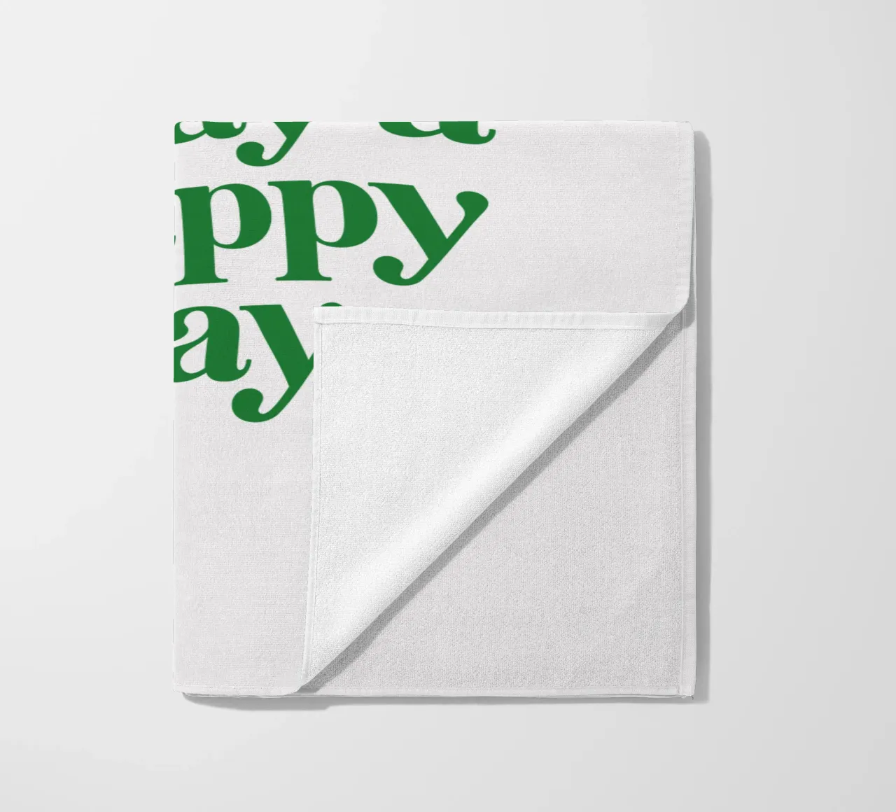 Let's Make Today a Happy Day Optimistic Typography Print beach towel by THE MOTIVATED TYPE