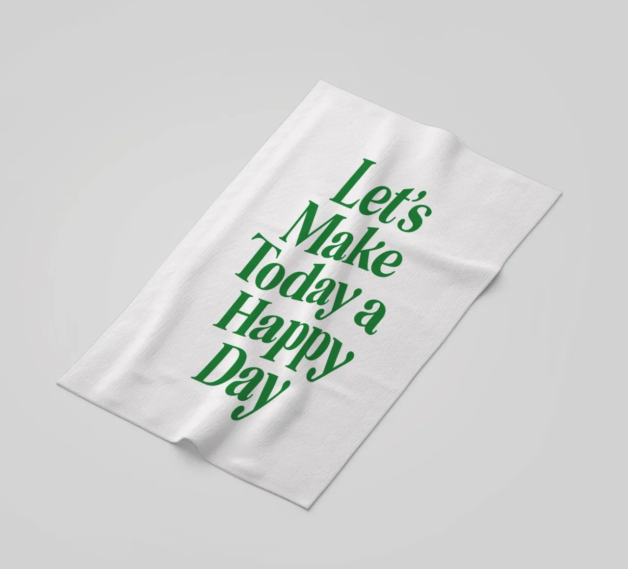 Let's Make Today a Happy Day Optimistic Typography Print beach towel by THE MOTIVATED TYPE