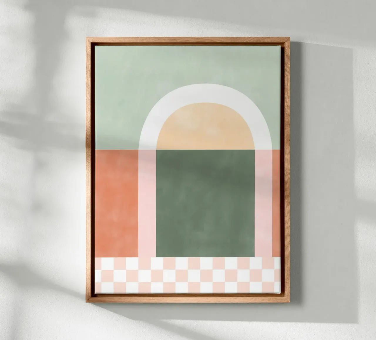 Composizione geometrica con colori pastello tela con Cornice a cassetta da Pictufy Sun & Spirit