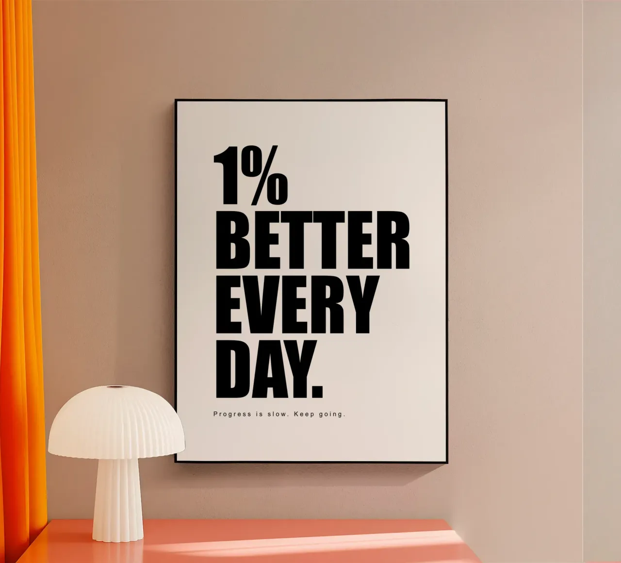 1% Beter Elke Dag Vooruitgang Is Langzaam Doorgaan acryl van Inspirify