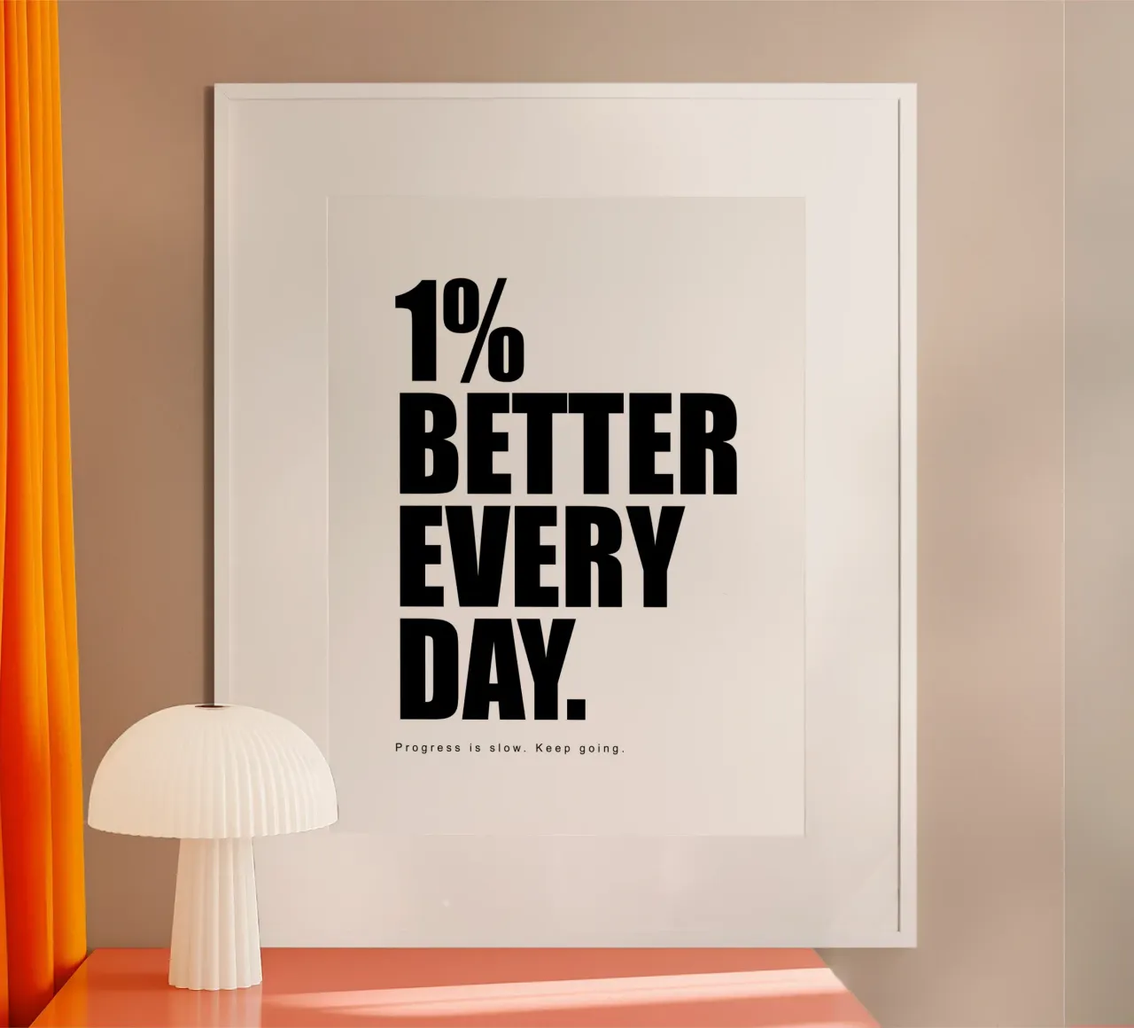 1% Mejor cada día El progreso es lento Sigue adelante poster con marco de aluminio de Inspirify