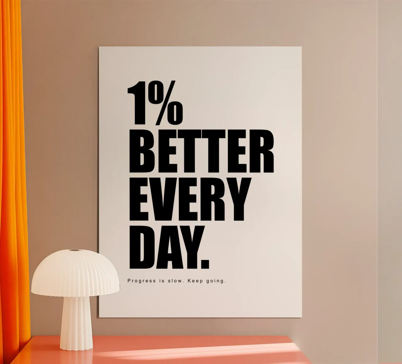 1% Mejor cada día El progreso es lento Sigue adelante poster con marco de aluminio de Inspirify