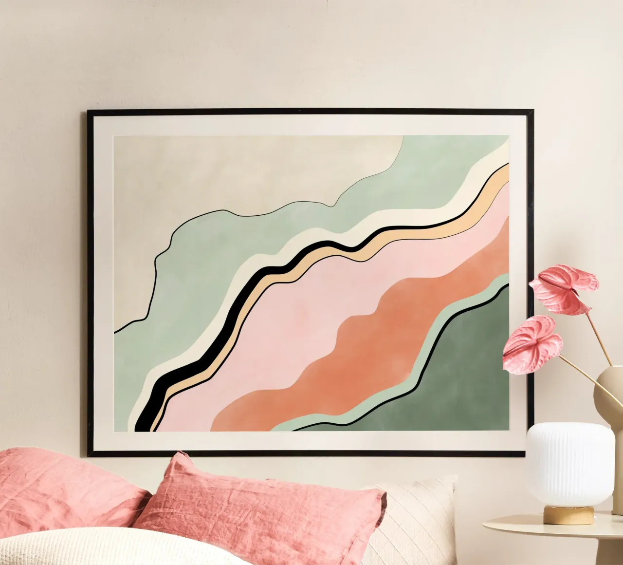 Orizzonti che scorrono poster con telaio in legno da Pictufy Sun & Spirit