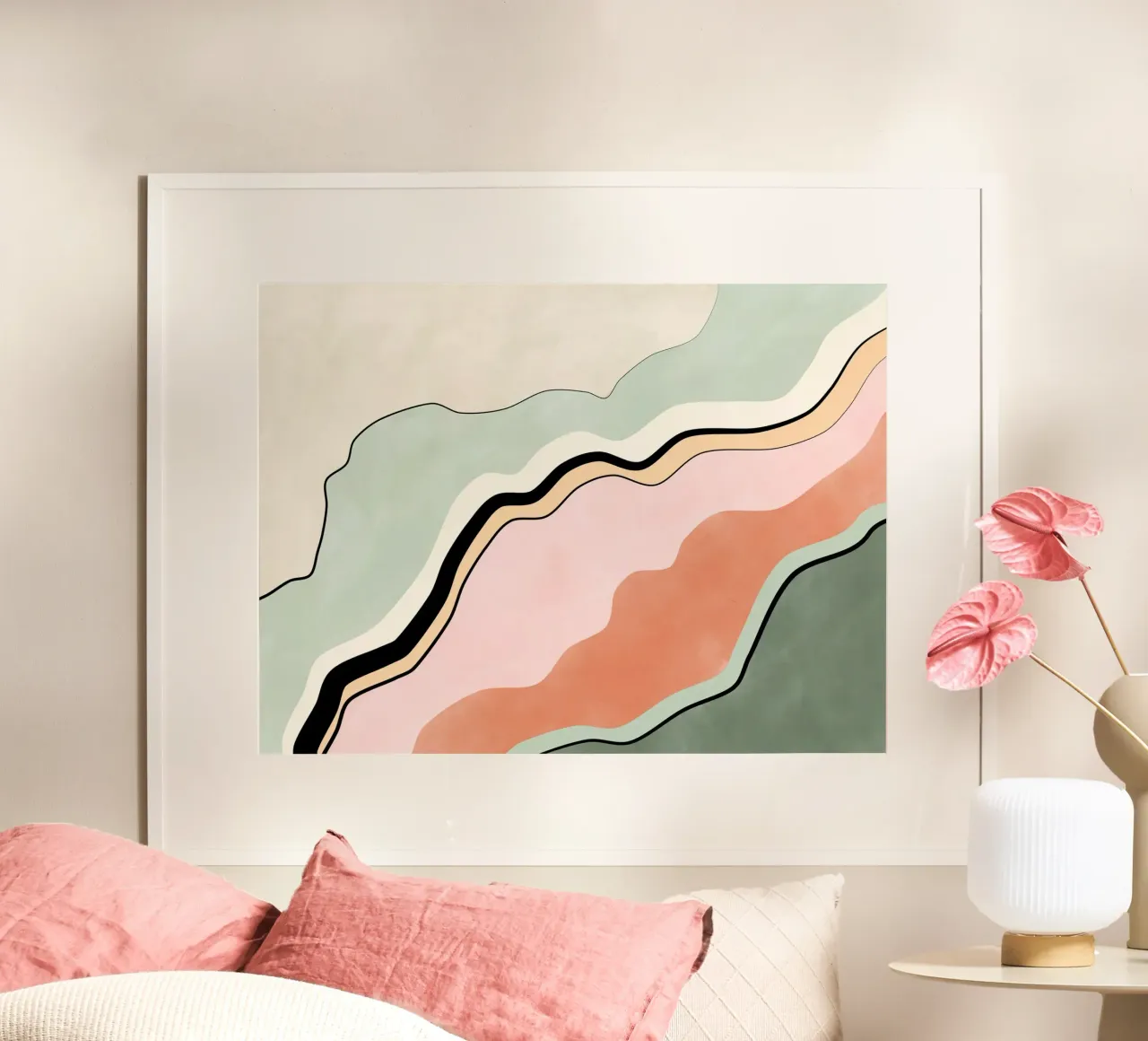 Orizzonti che scorrono poster con telaio in legno da Pictufy Sun & Spirit