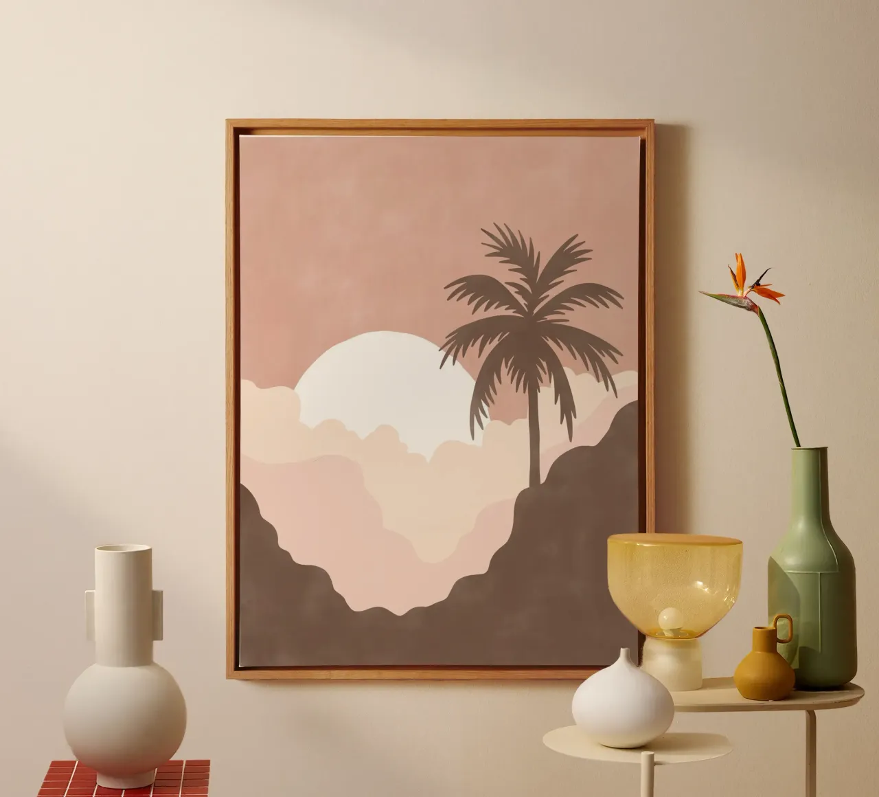 Tropical Dawn Glow canvas with Floater frame by Pictufy Sun & Spirit