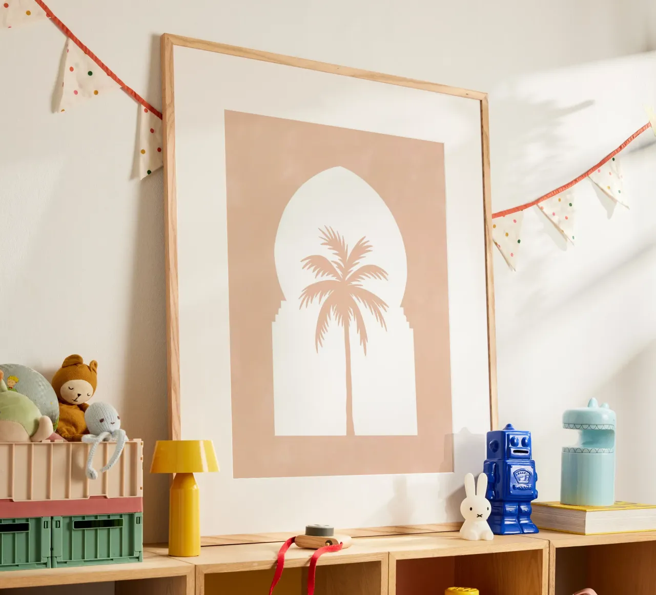 Arco con sagoma di palma poster con telaio in plastica da Pictufy Sun & Spirit