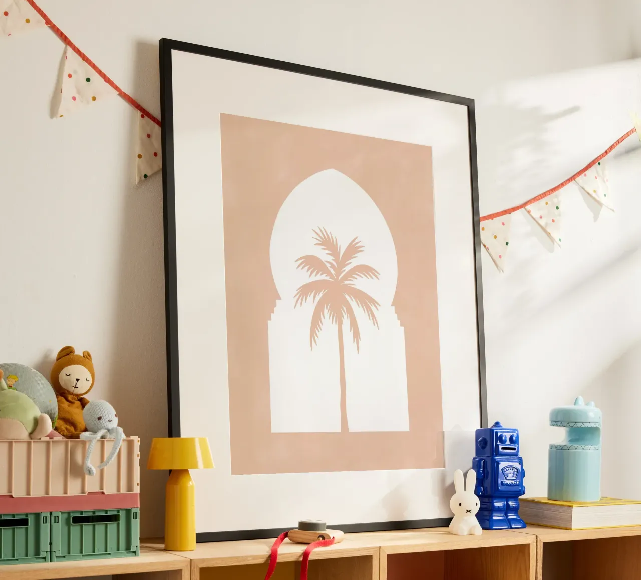 Arco con sagoma di palma poster con telaio in plastica da Pictufy Sun & Spirit
