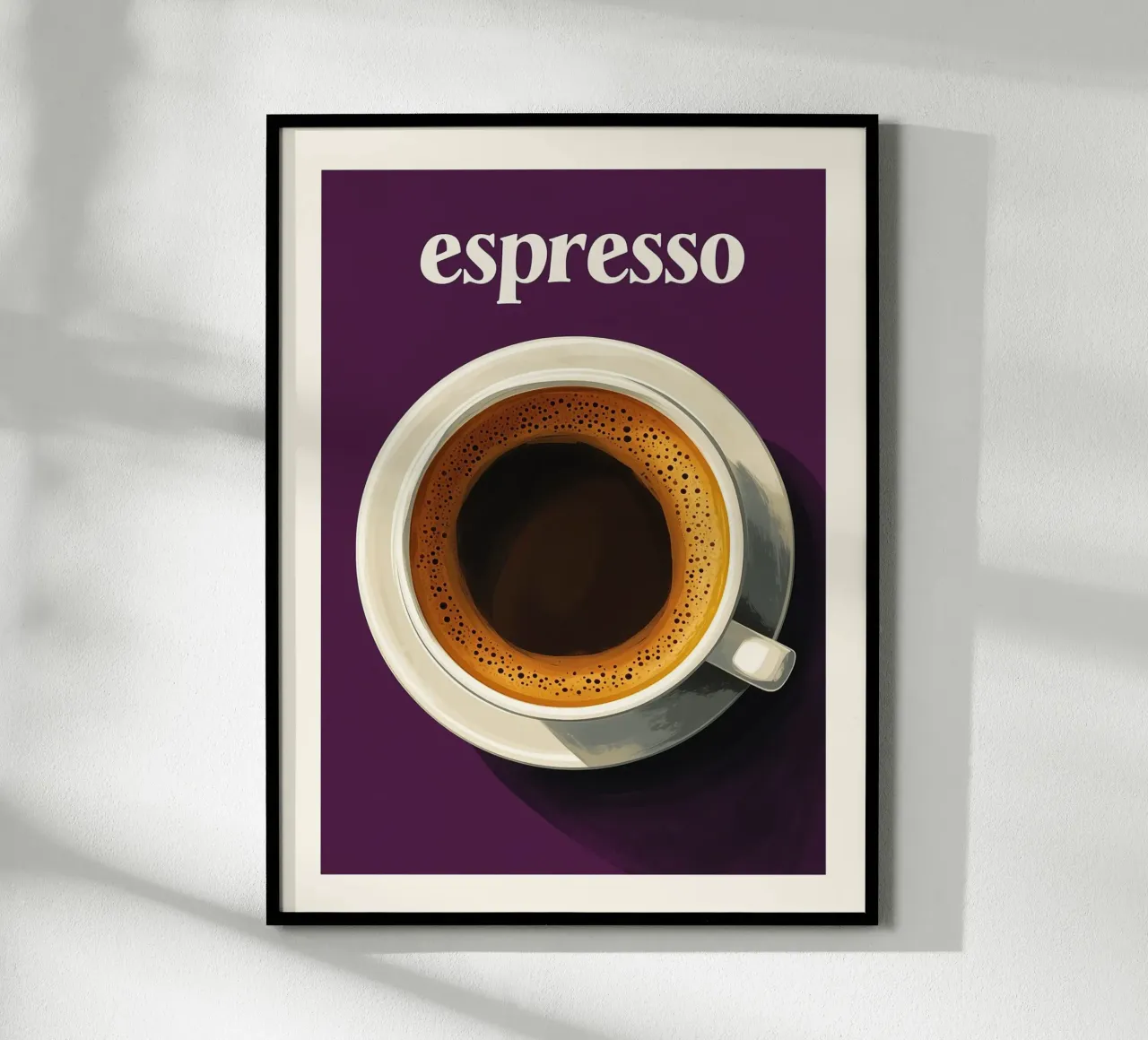 Espresso Coffee Art Poster purple hahnemühle by Spice & Style