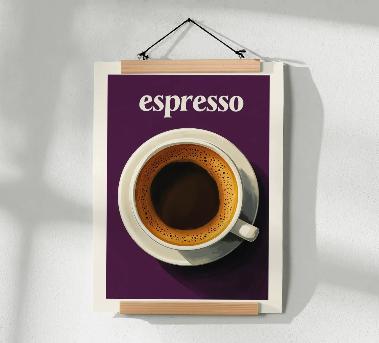 Espresso Coffee Art Poster purple hahnemühle by Spice & Style