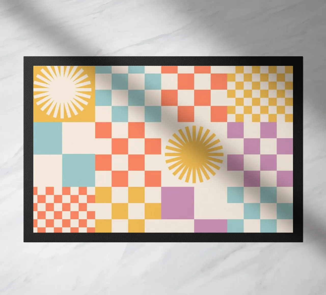 Cartamodello Retro Summer Checks & Blooms zerbino da Dominique Vari Abstract