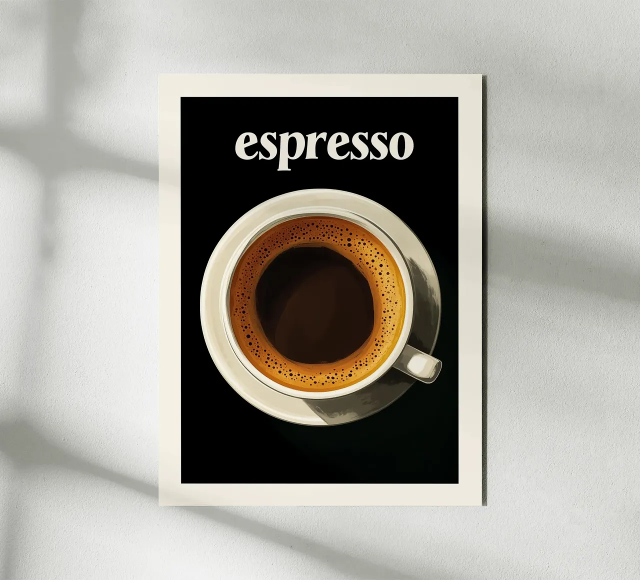 Espresso Coffee Art Poster nero alluminio dibond da Spice & Style