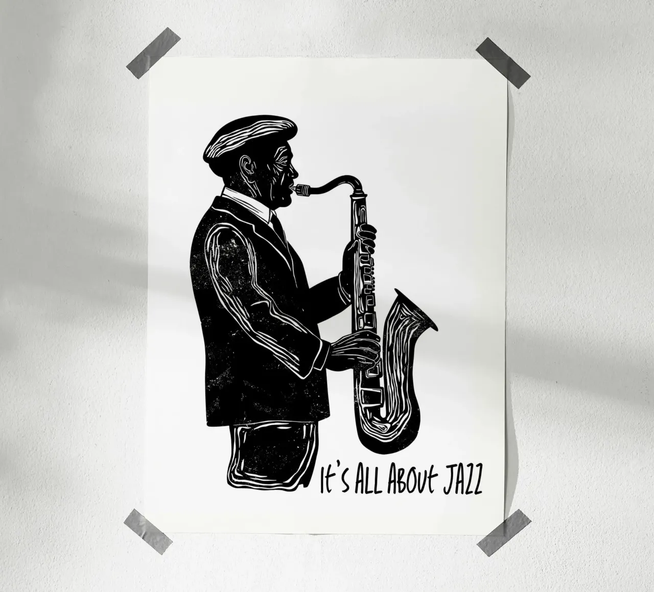 Soul of Jazz poster con telaio in legno da Indigo Rain