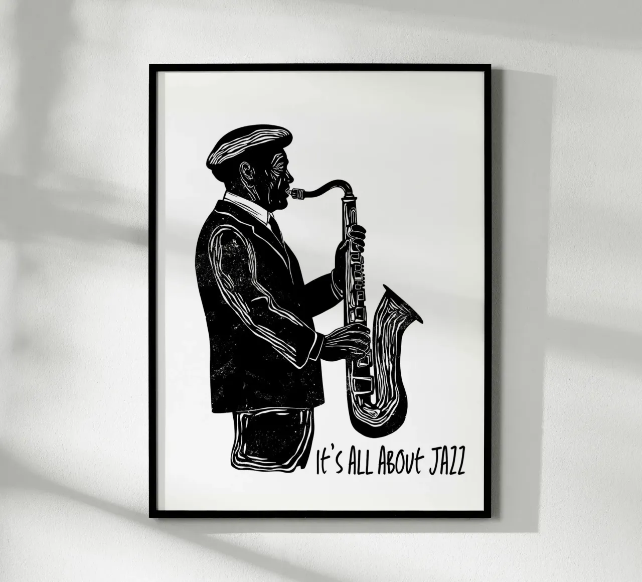 Soul of Jazz poster con telaio in legno da Indigo Rain