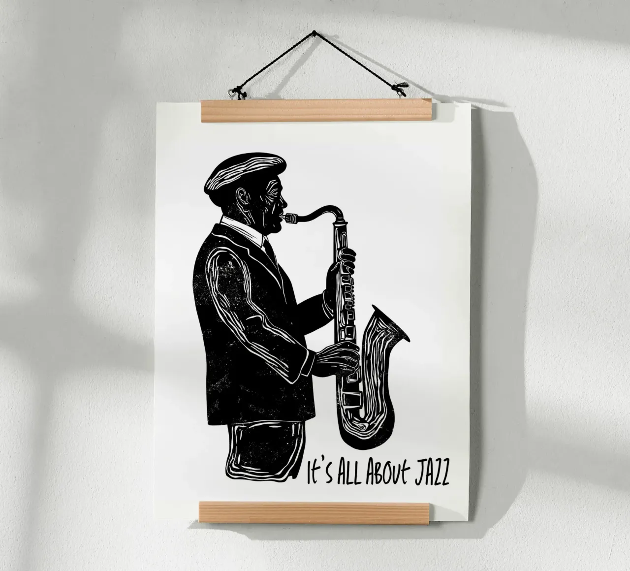 Soul of Jazz poster con telaio in legno da Indigo Rain