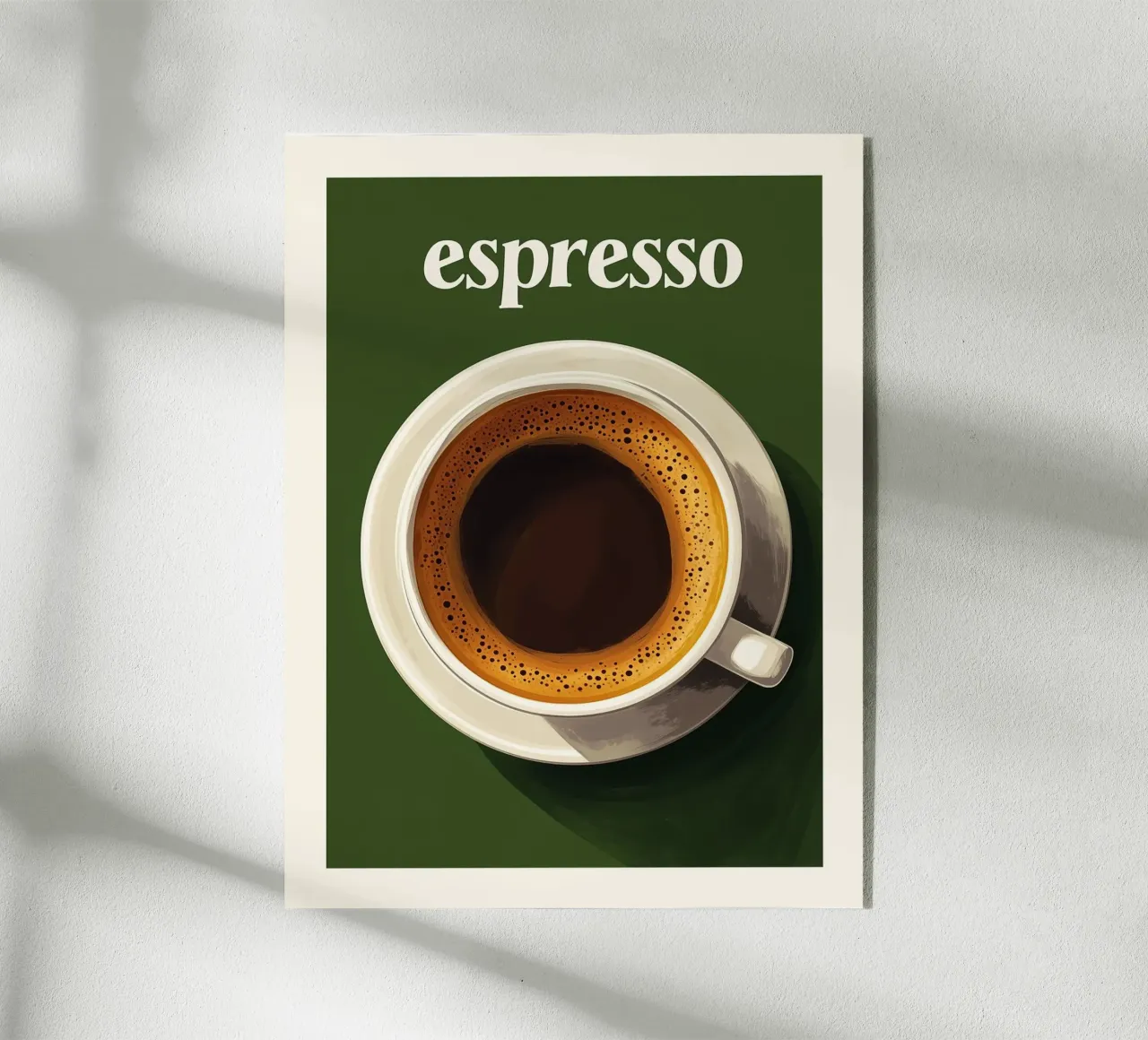 Poster artistico sul caffè espresso gialloverde plexiglass da Spice & Style