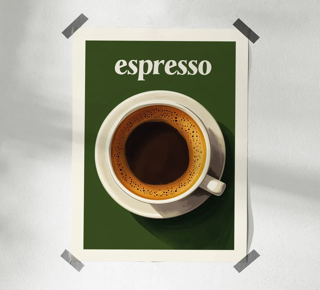Poster artistico sul caffè espresso gialloverde carta hahnemühle da Spice & Style