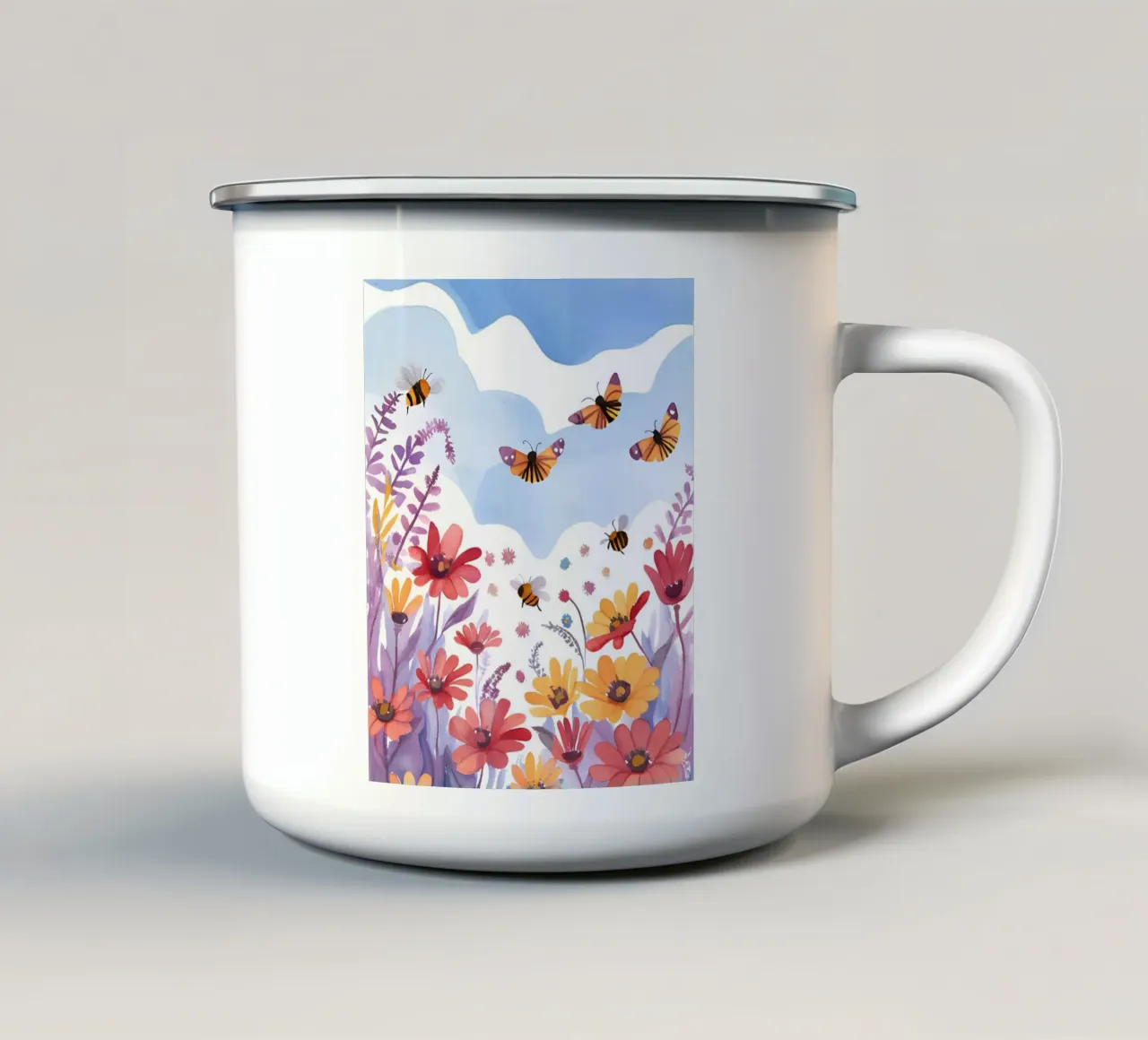 Frühlingswiese tazza in smalto da designsbysophia