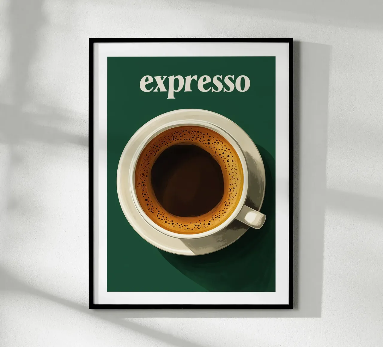 caffè espresso su sfondo verde poster da Spice & Style