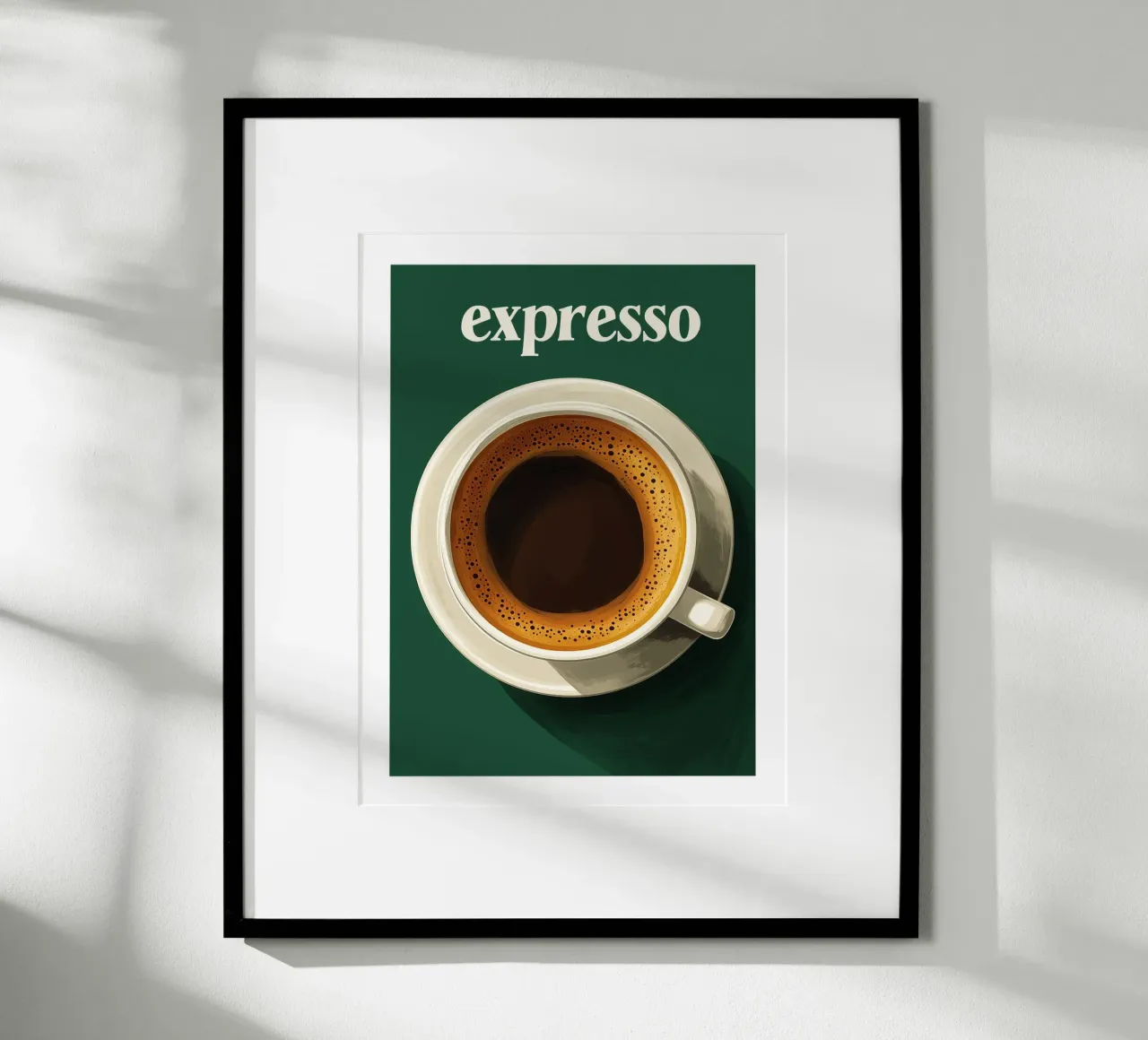 caffè espresso su sfondo verde poster da Spice & Style