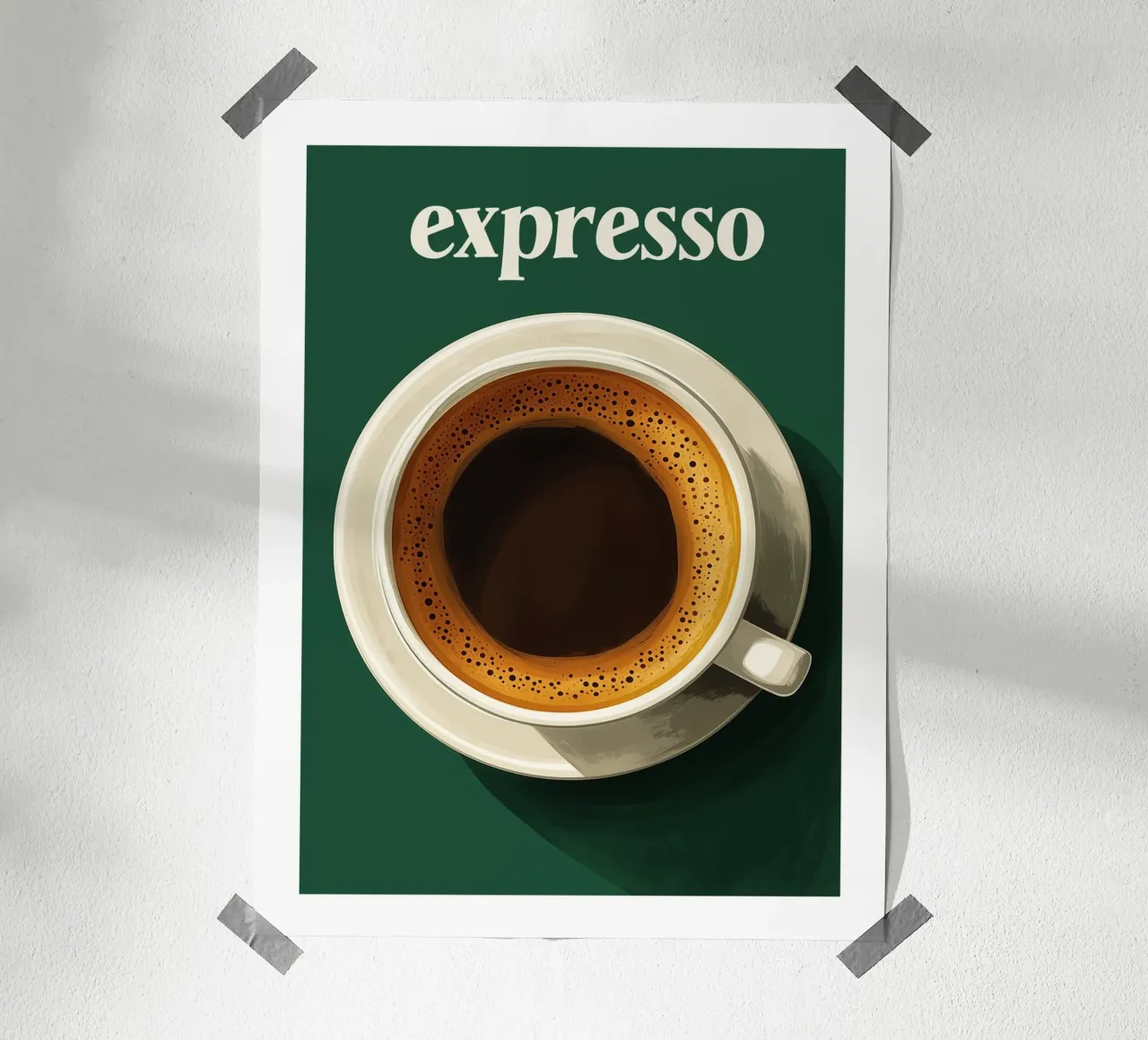 caffè espresso su sfondo verde poster da Spice & Style