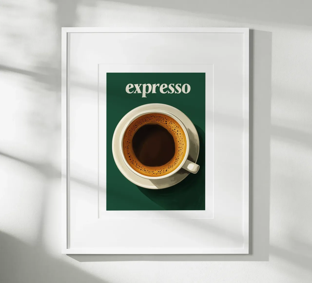 caffè espresso su sfondo verde poster da Spice & Style