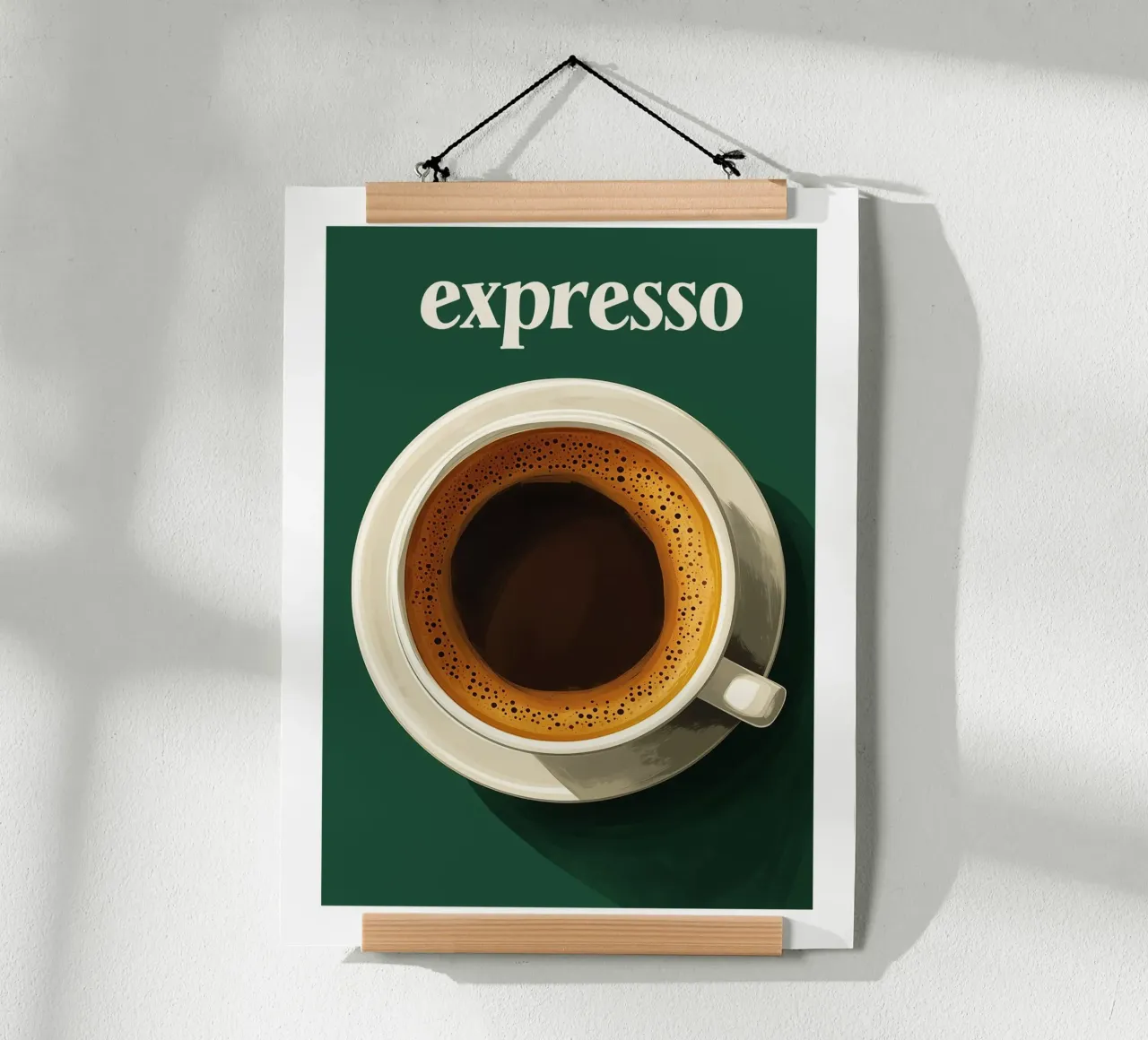 caffè espresso su sfondo verde poster da Spice & Style
