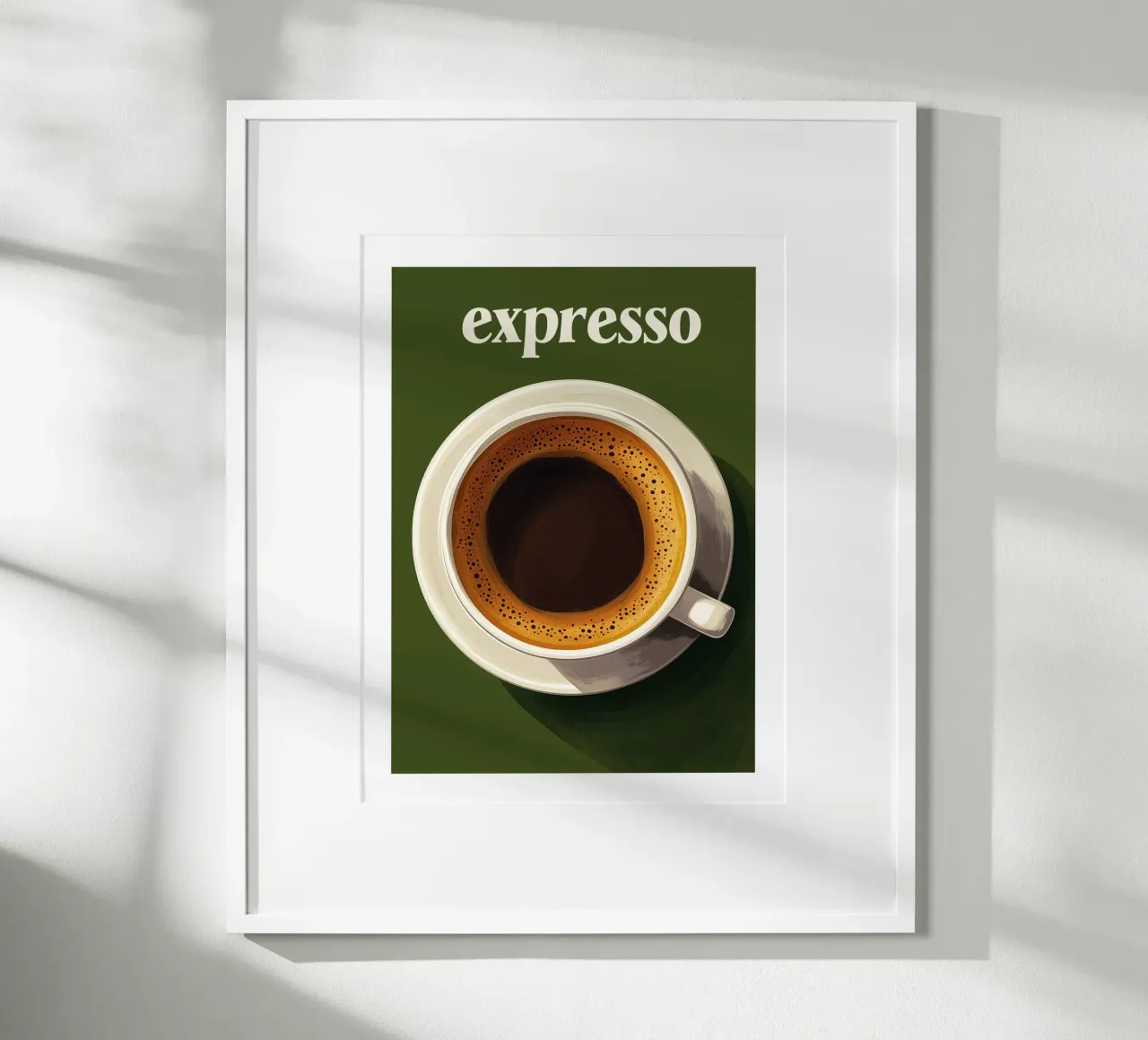 Espresso coffee on a khaki green background hahnemühle by Spice & Style