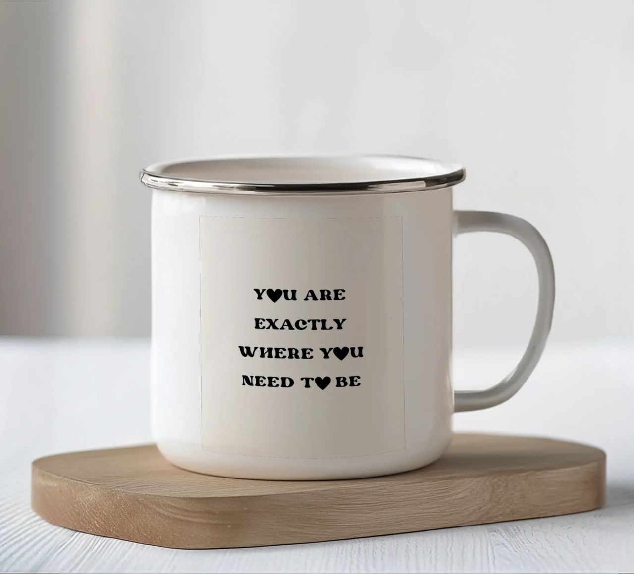 You are exactly where you need to be tazza in smalto da designsbysophia