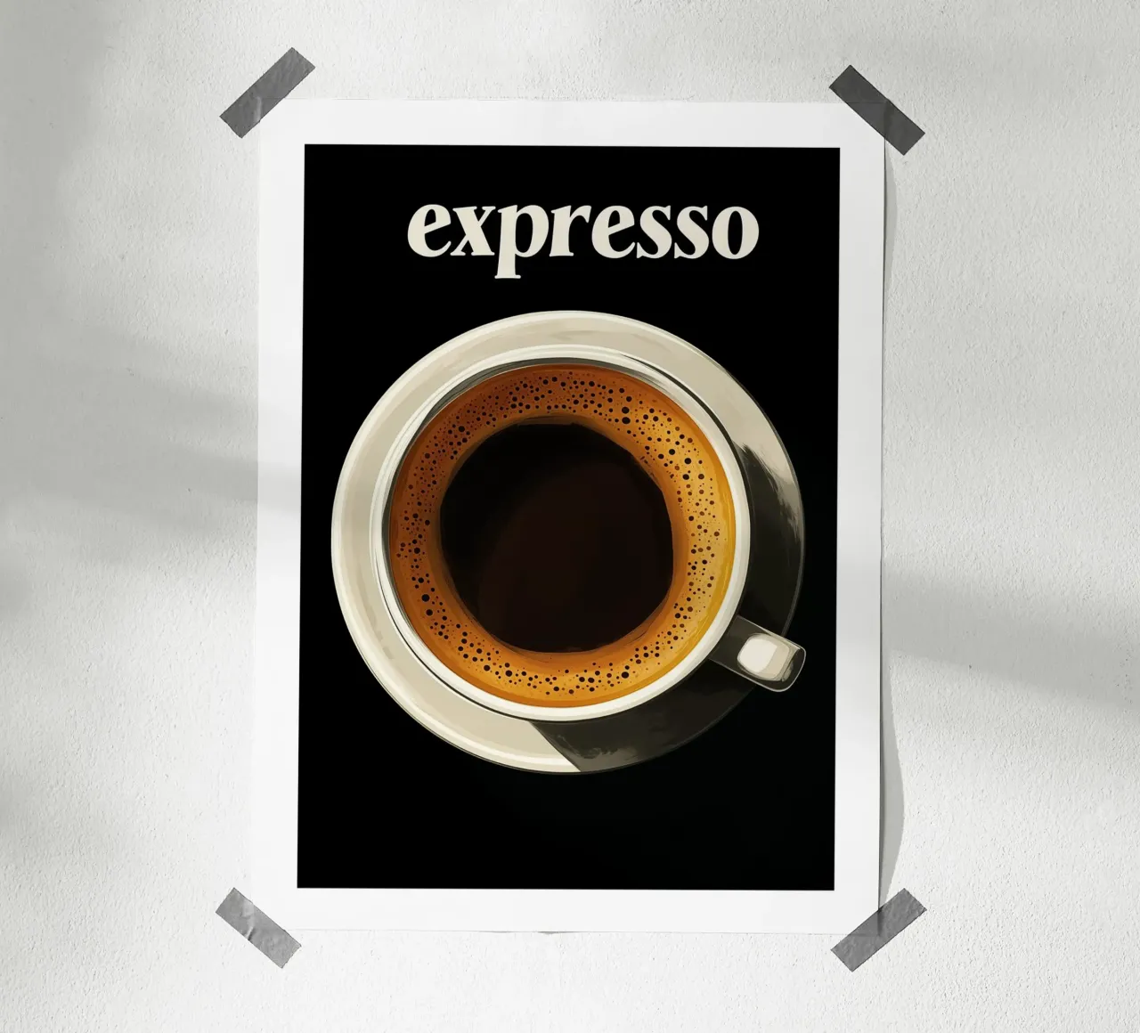 Caffè espresso su sfondo nero poster da Spice & Style