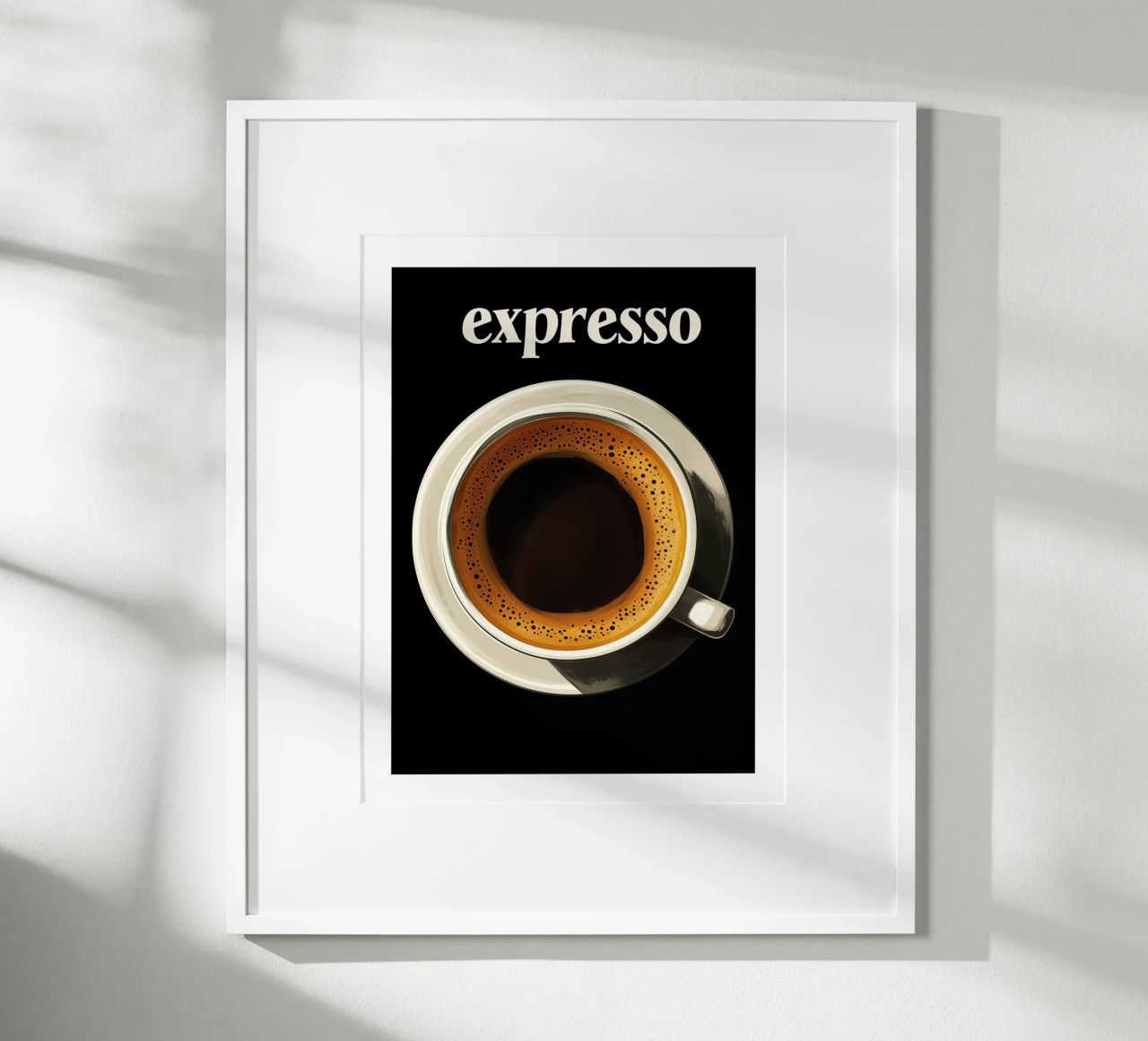 Espressokaffee auf schwarzem Hintergrund Poster von Spice & Style