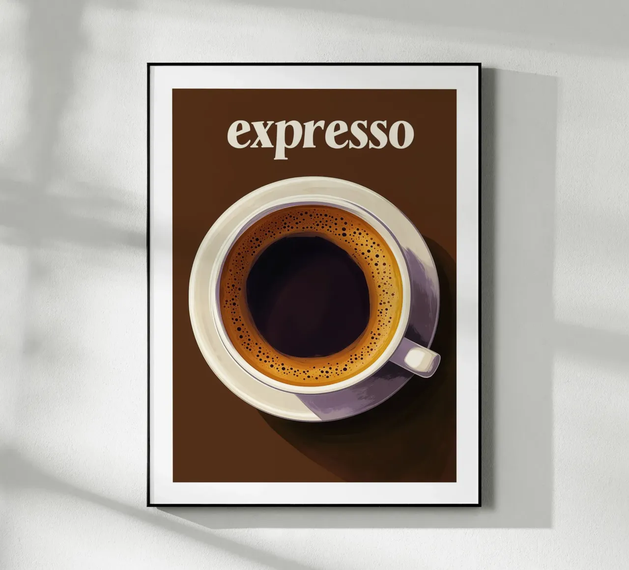 Caffè espresso su sfondo marrone plexiglass da Spice & Style