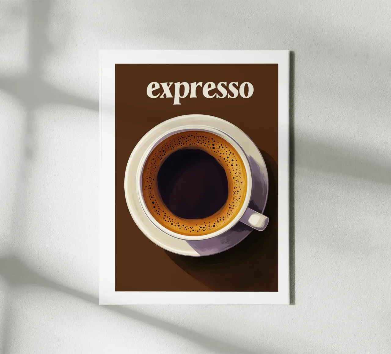 Caffè espresso su sfondo marrone tela da Spice & Style