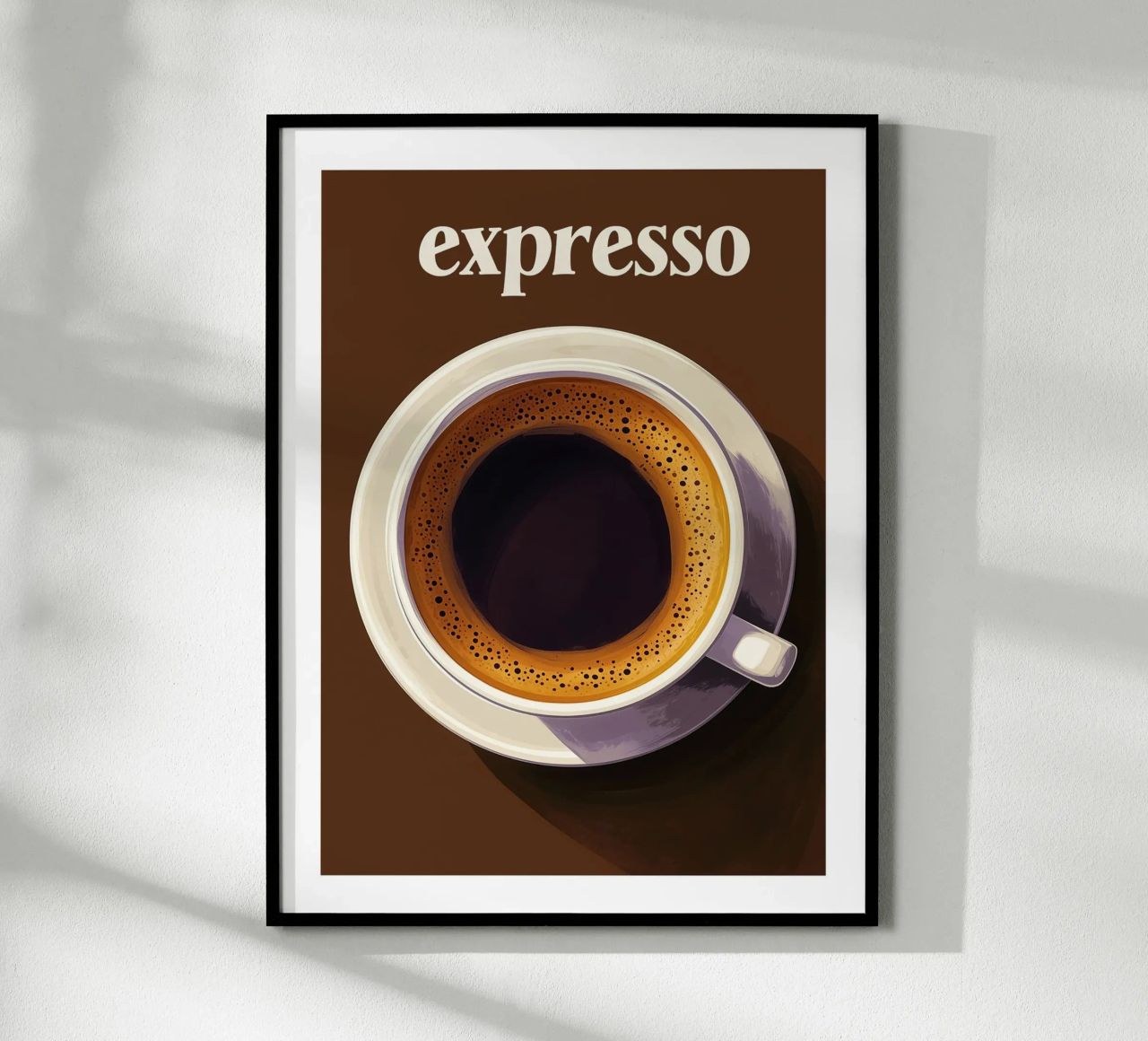 Espressokaffee auf braunem Hintergrund Poster von Spice & Style