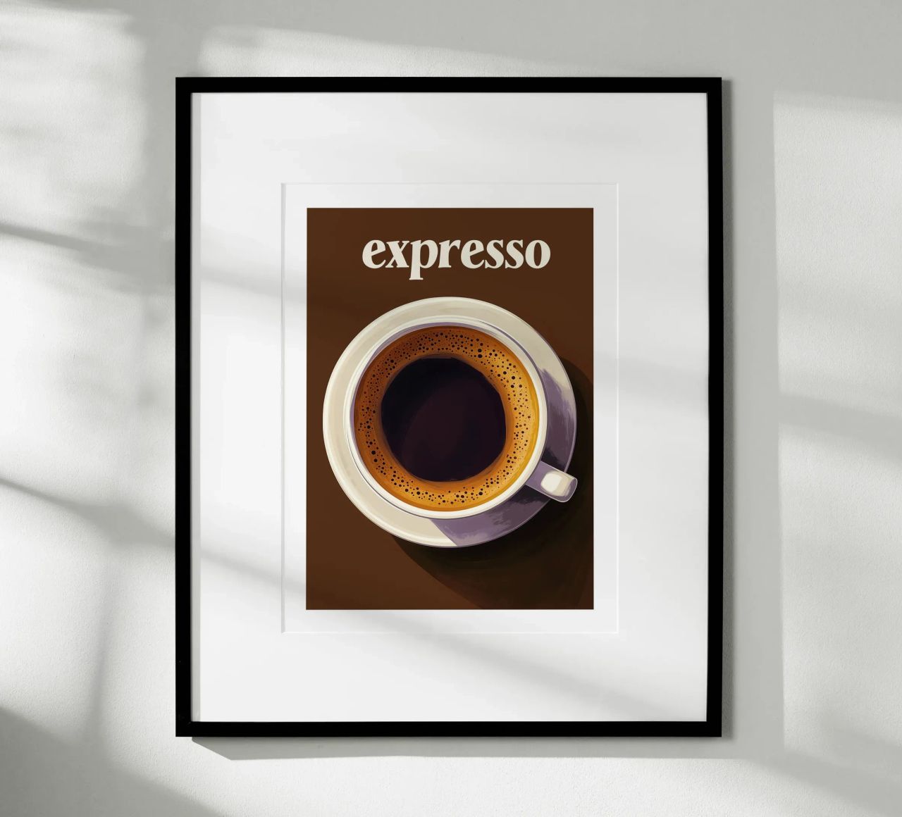 Espressokaffee auf braunem Hintergrund Poster von Spice & Style