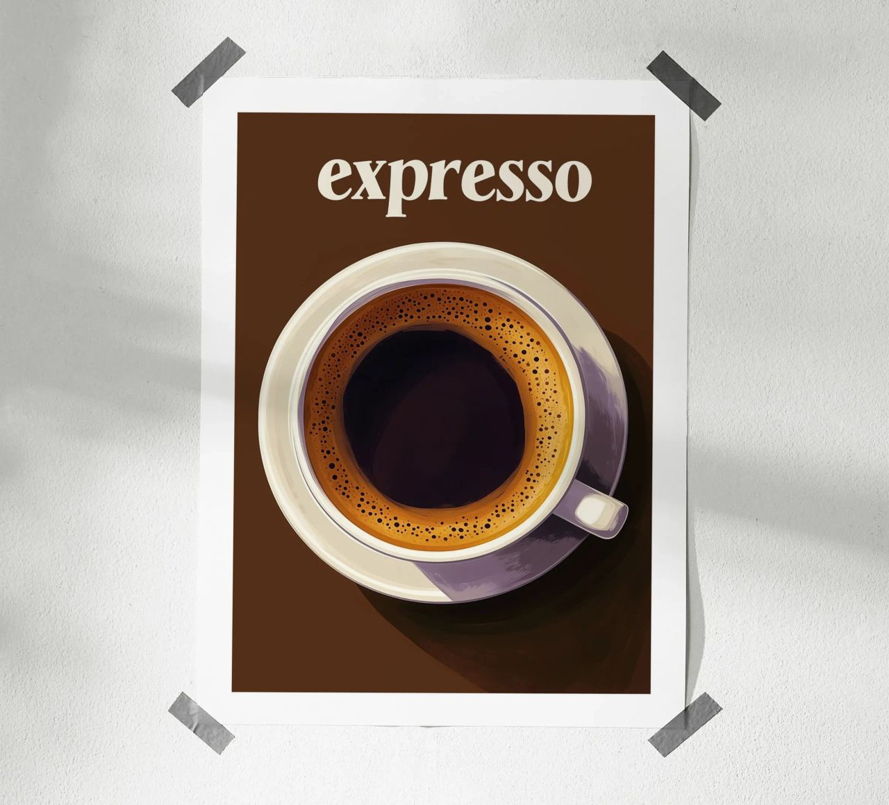 Espressokaffee auf braunem Hintergrund Poster von Spice & Style