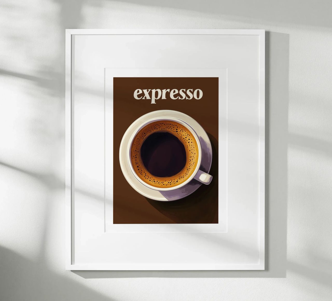 Espressokaffee auf braunem Hintergrund Poster von Spice & Style