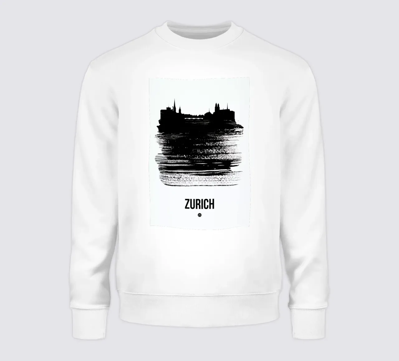 Zurich Skyline Brush Stroke sweatshirt by Naxart