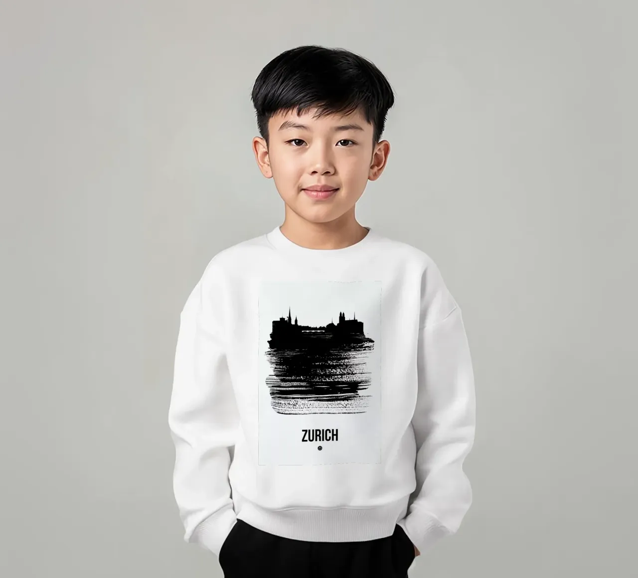 Zurich Skyline Brush Stroke felpa bambino da Naxart
