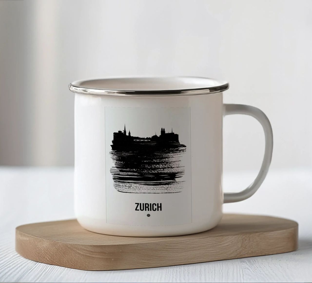 Zurich Skyline Brush Stroke tazza in smalto da Naxart