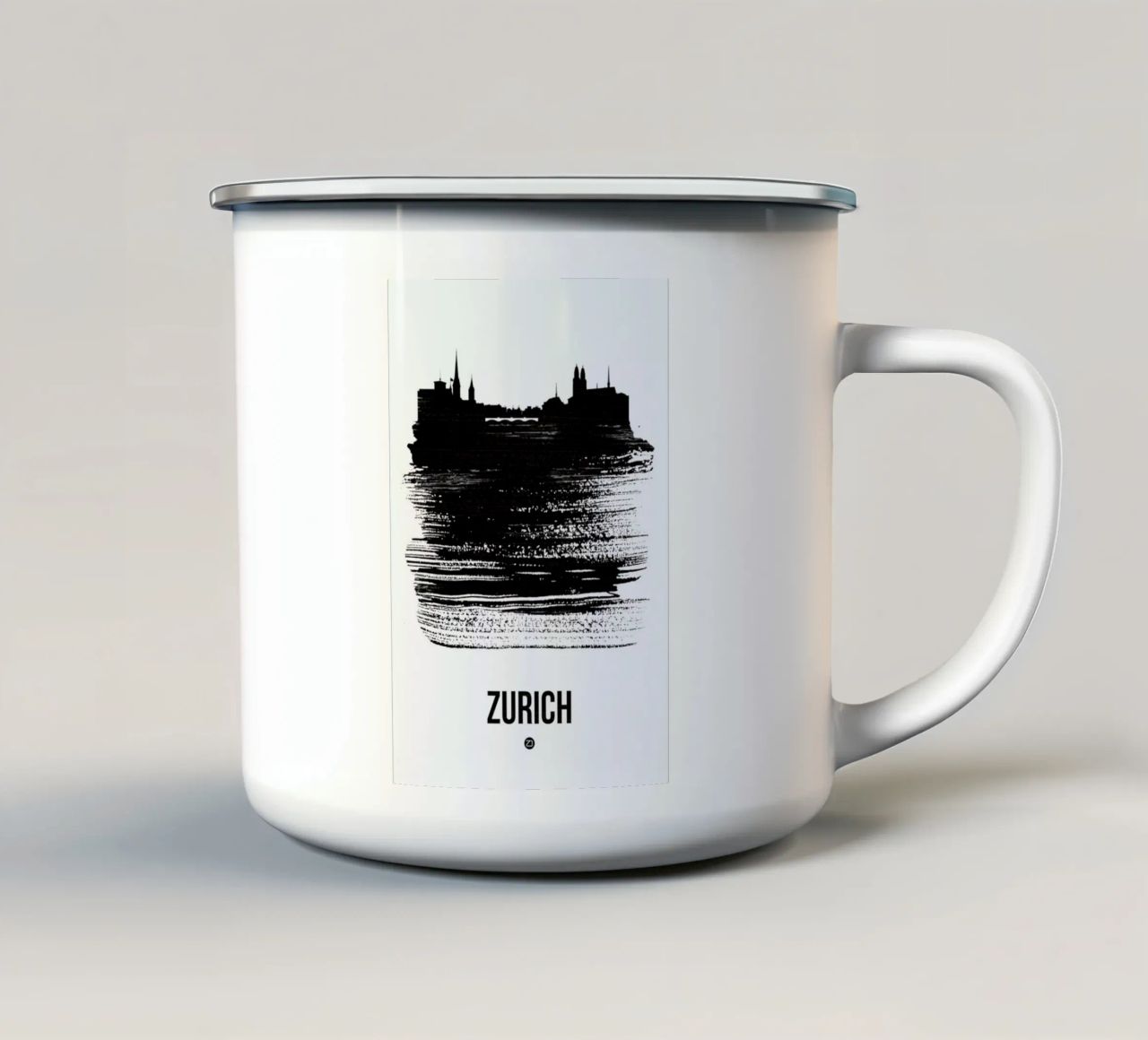Zurich Skyline Brush Stroke tazza in smalto da Naxart