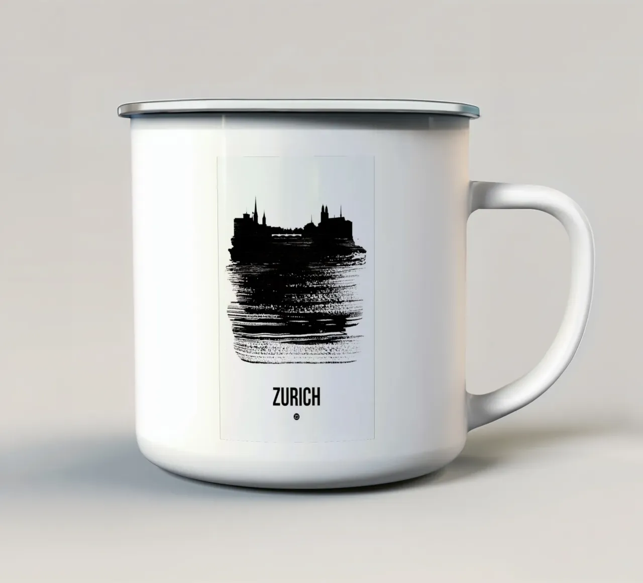 Zurich Skyline Brush Stroke taza de esmalte de Naxart