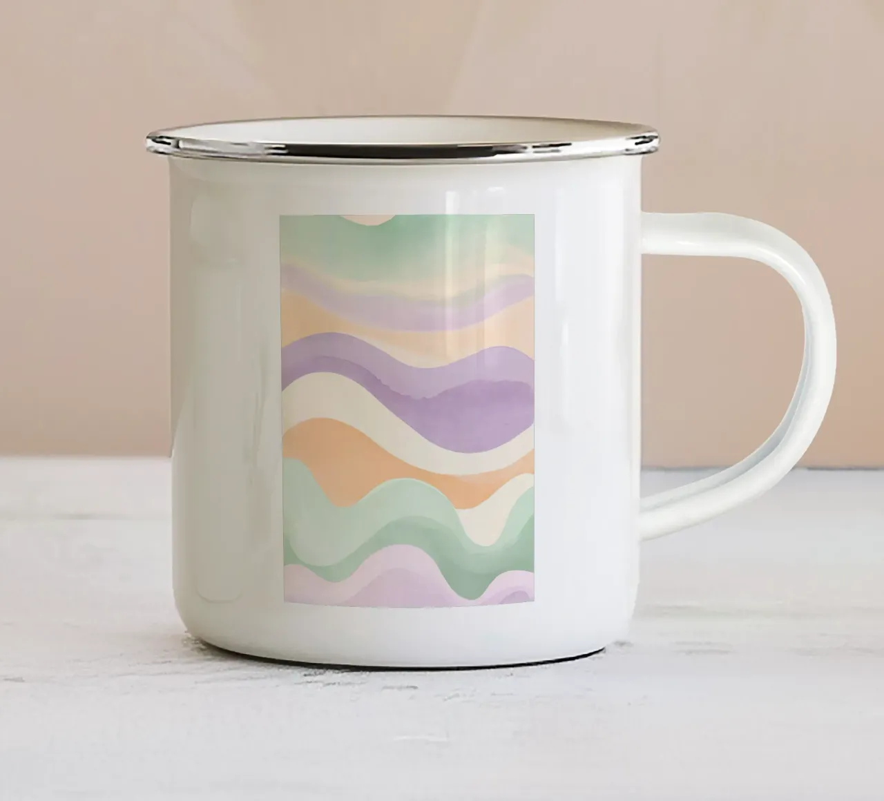Pastellfarbene Wellen tazza in smalto da designsbysophia
