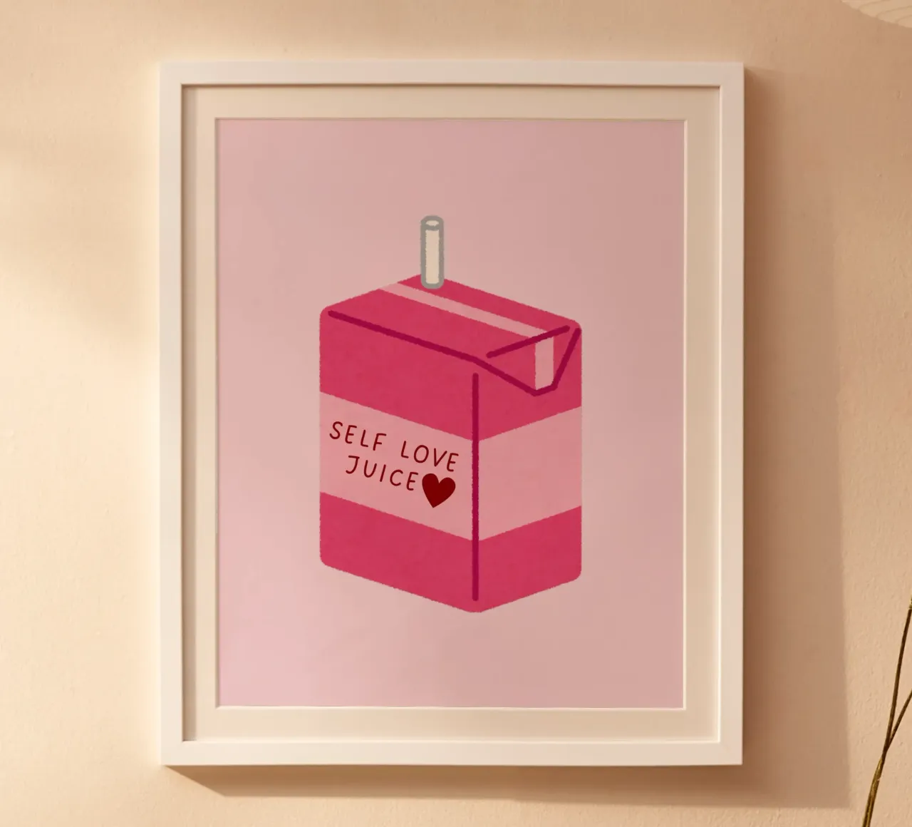 Selflove Juice poster con telaio in legno da designsbysophia