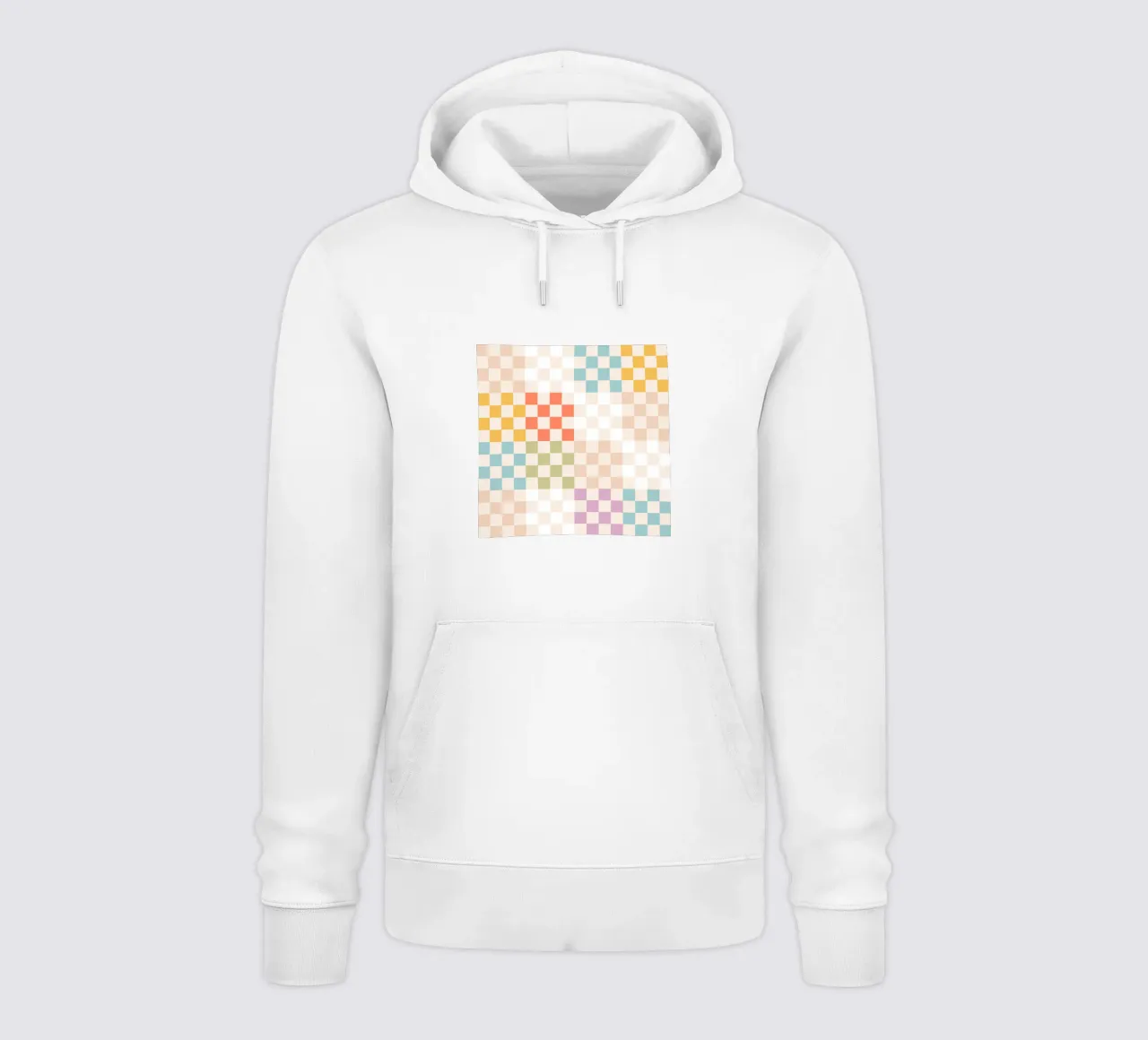 Retro Summer Check Patchwork Pattern hoodie by Dominique Vari Abstract